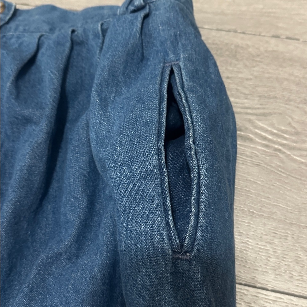 Vintage L.L. bean Classic Blue Denim Button-Front Women's Skirt - Picture 3 of 7